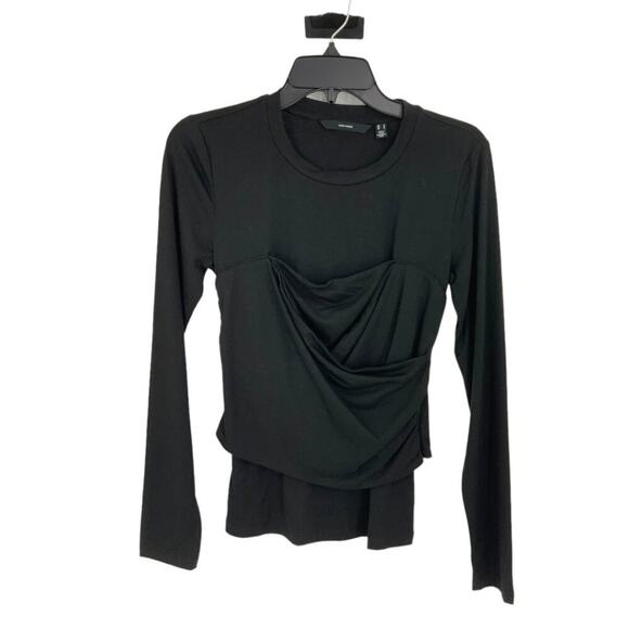 Vero Moda Nelly Ruched Knit Top Black Size Medium NWOT $62 MSRP - Picture 4 of 8